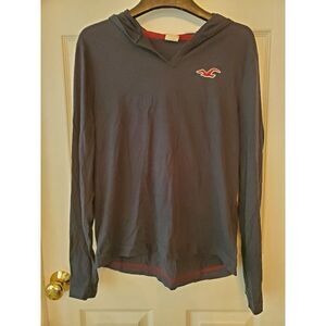 Hollister‎ Lightweight Pullover With Hood Knit Dark Blue Unisex